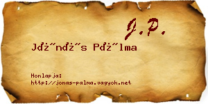 Jónás Pálma névjegykártya